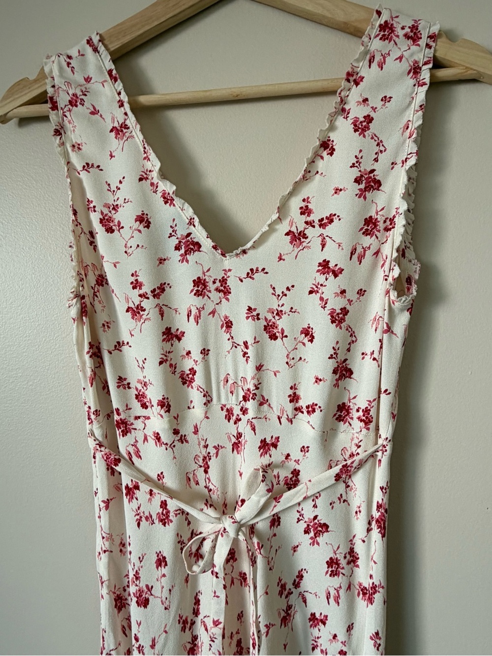 NEW Reformation Anna-Claire Midi V-neck Dress Rosalie White Floral | size XS - Picture 9 of 14